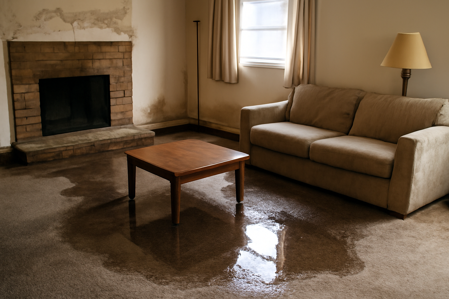 Living Room Water Removal in McLean, VA